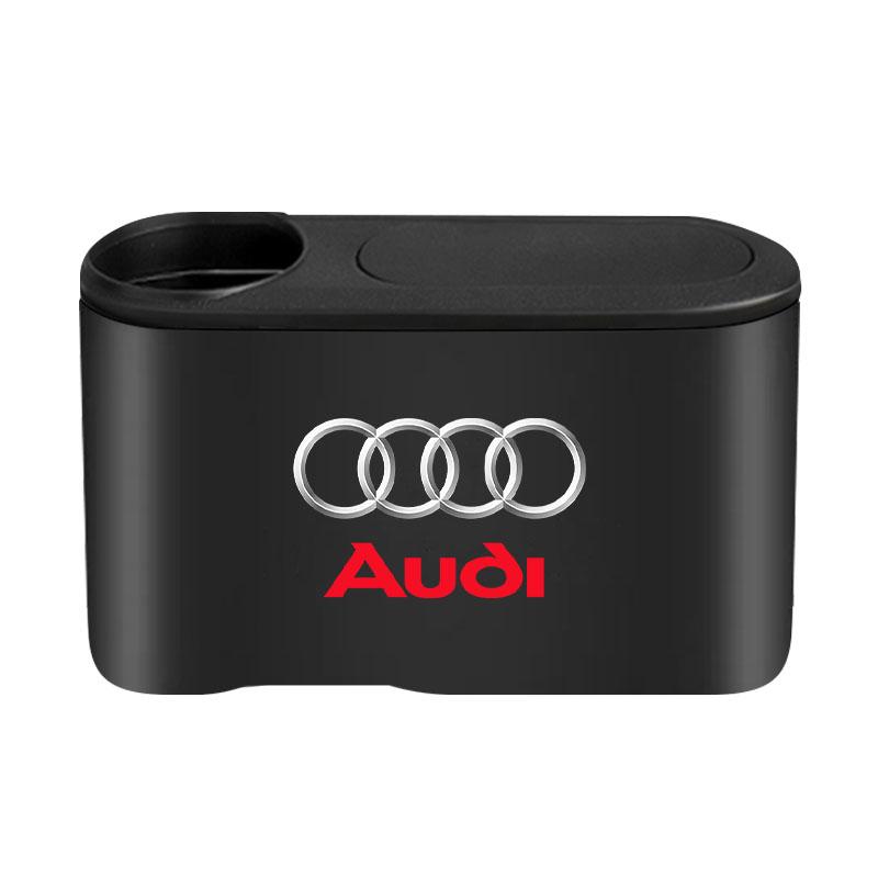 Hanging Car Trash Can Auto Emblem Garbage Box Accessories For Audi C7 C6 C5 B5 B6 B7 B8 B9 D3 Q3 Q5 Q7 TT A1 A3 A4 A5