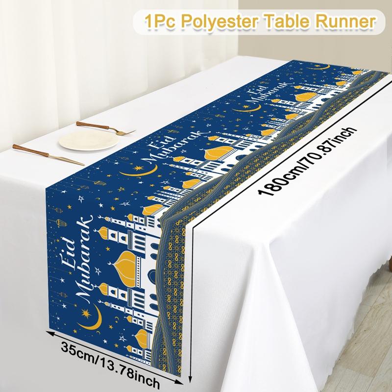 Ramadan Decor Table Runner EID Mubarak Decoration 2026 For Home Tablecloth Ramadan Kareem Islamic Muslim Party Eid Al Adha Gifts