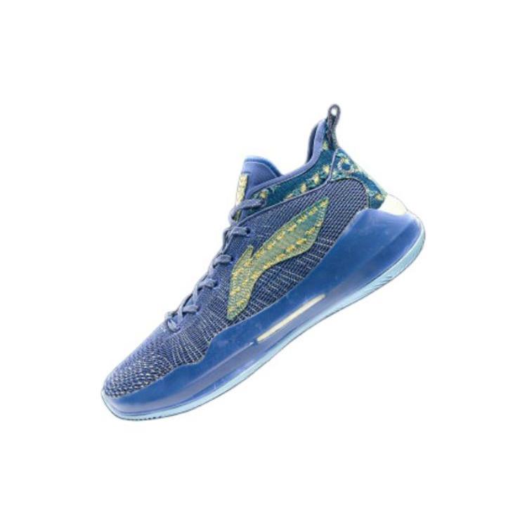 New LiNing YuShuai 13 Boom Cushioning Anti Slip And Wear Resistant Coverage Support Mid Top Basketball Shoes Men's Blue ABAQ013-15