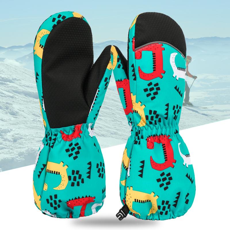 Kinder Ski Handschuhe Niedlichen Cartoon Winter Warme Fäustlinge Rutschfeste Winddichte Outdoor Snowboard Sport Handschuhe Kinder Jungen Mädchen
