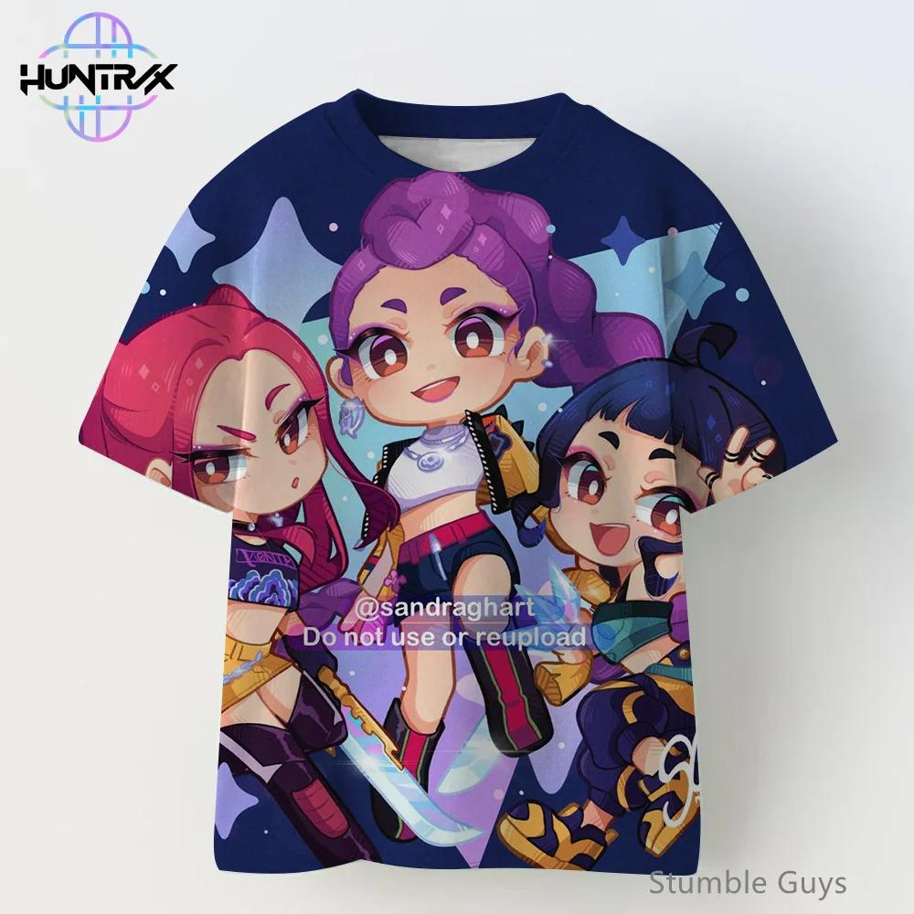 Kids T-shirts 3D Cartton Kpop Demon Hunters Casual Fashion Short Sleeve T-Shirt