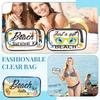 Spacious Cosmetic Bag Transparent Beach Style Portable Makeup Organizer Large Capacity for Travel Use