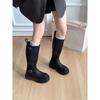 Black But Knee Thick Heel Platform Boots Summer British Western Cowboy Knight Boots