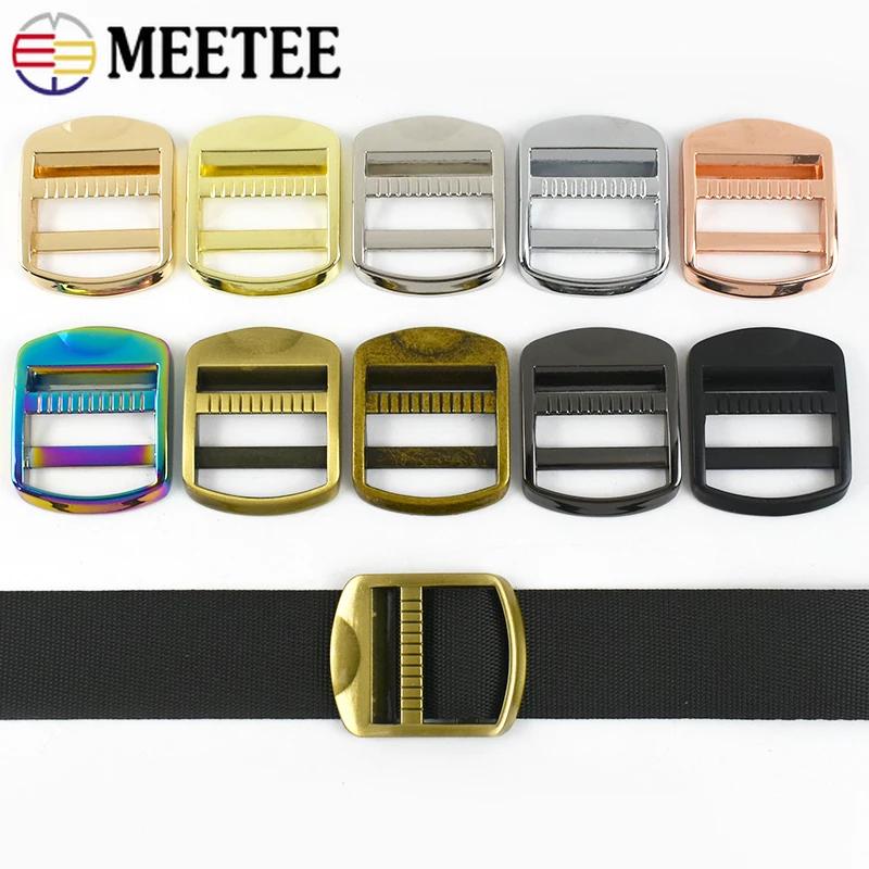 2/4/10Pcs Meetee 19/25/32/38mm Metal Adjustable Buckle Bag Straps Tri-Glide Clasp Webbing Connect Slider Buckles DIY Accessories