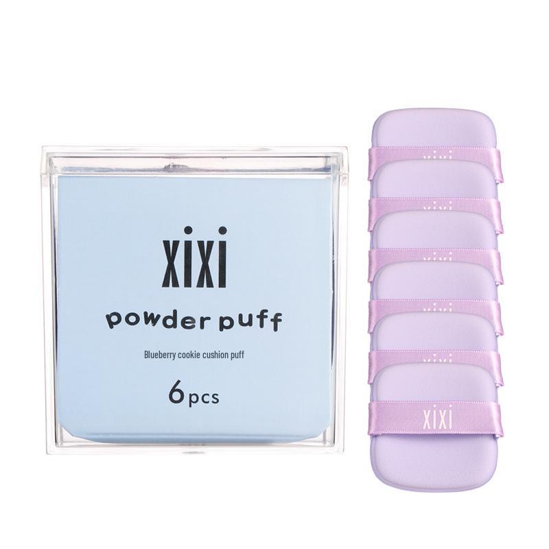 xixi Soft Macaron Cushion Puff: Expands When Wet, Adheres Well, Crease-Free Base Makeup, 6-Piece Set