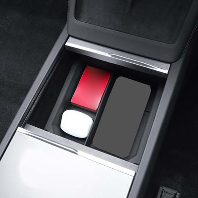 Center Console Storage Box Kleinigkeiten Behälter Zubehör mit Silikon Matte für Modell 3
