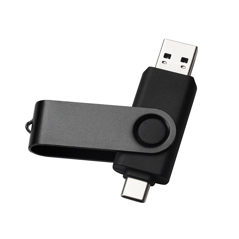 Custom Metal Dual-Head USB Flash Drive - Large Capacity with Logo Printing, Compatible with Computers and Mobile Phones