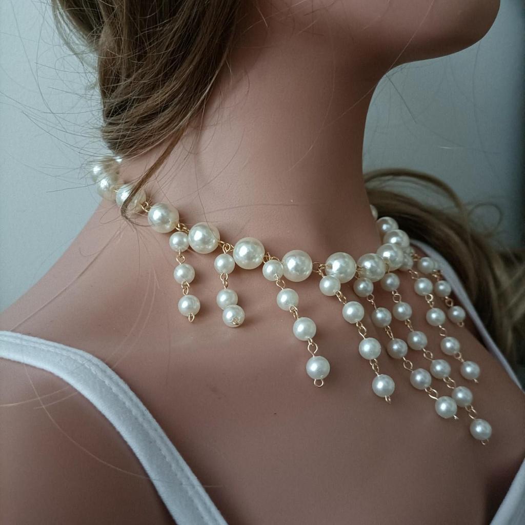 Retro Pearl Tassel Necklace: Stage Performance & Personality Beaded Ornament
