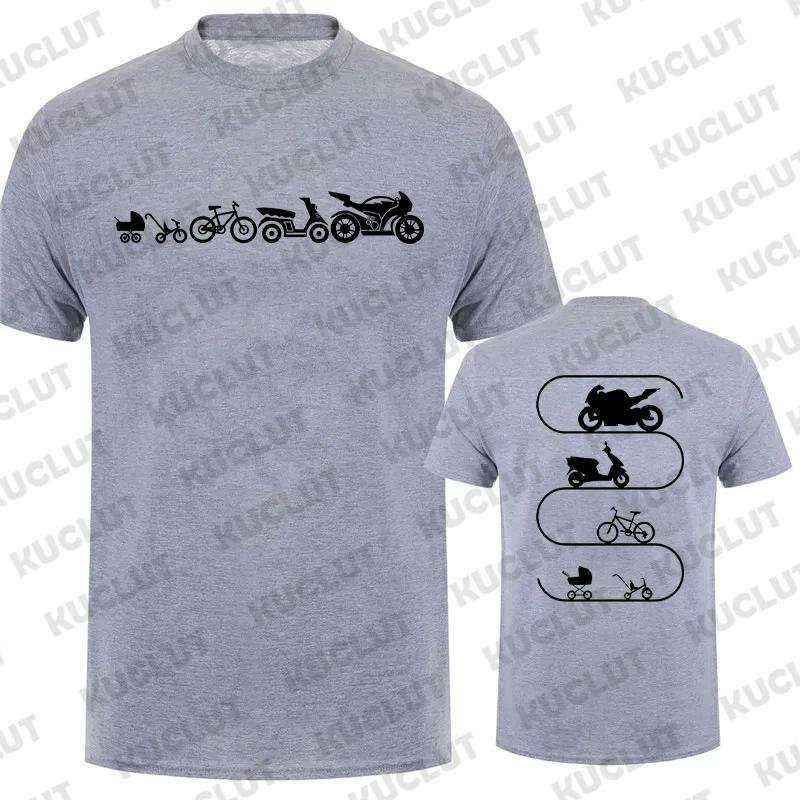 Men T-Shirt Motorcycles Evolution ECG Graphic Y2k Tops Funny Hip Hop Streetwear Two-sided Short Sleeve Tees Oversized Clothing