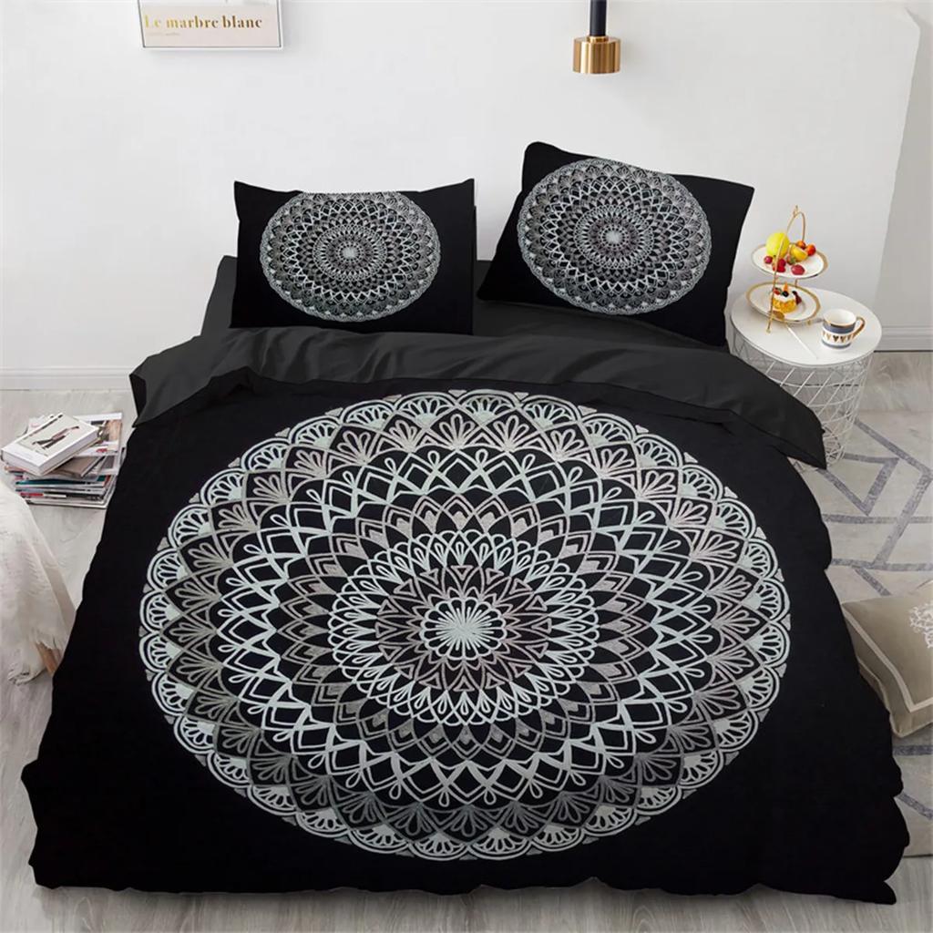 Bohemia Floral Mandala Duvet Cover Microfiber Exotic For Children Girls Women For Bedroom Decoration With Pillowcase Queen King