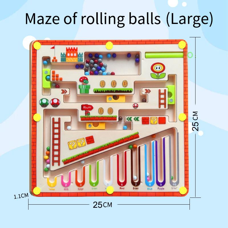 

Children s magnetic maze walking bead drawing board focuses on stroke, logical thinking, early education and puzzle toys золотой