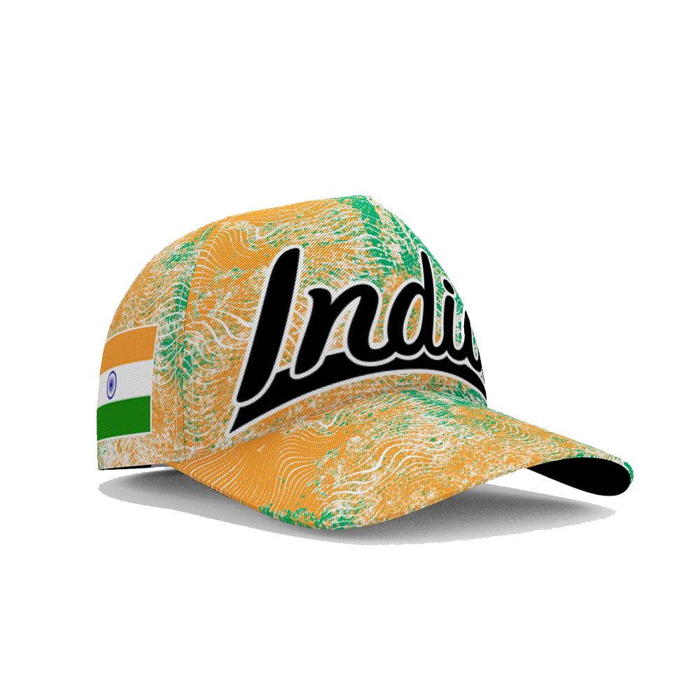 India Baseball Cap Custom Made Name Team Logo In Fishing Hat Ind Country Travel Hindi Nation Indian Flag Print Po Headgear