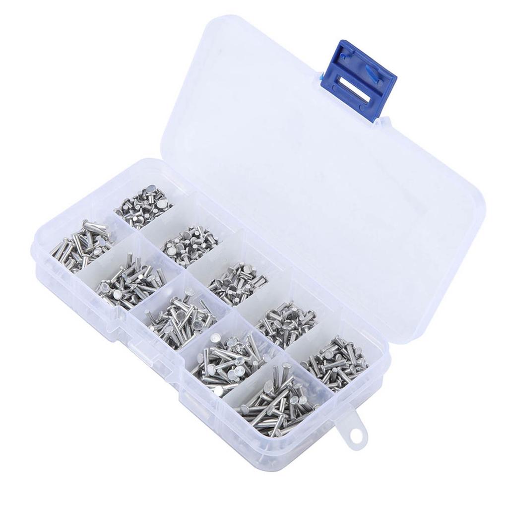 500pcs M2 Flat Head Aluminum Rivets Flat Head Solid Rivet 3mm 18mm Length