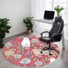 1pc Rabbit Floral Pattern Office Round Rug, Non-slip, Soft and Durable Office Rug for Interior Decoration, Perfect for Office, Beautiful Decoration Yy