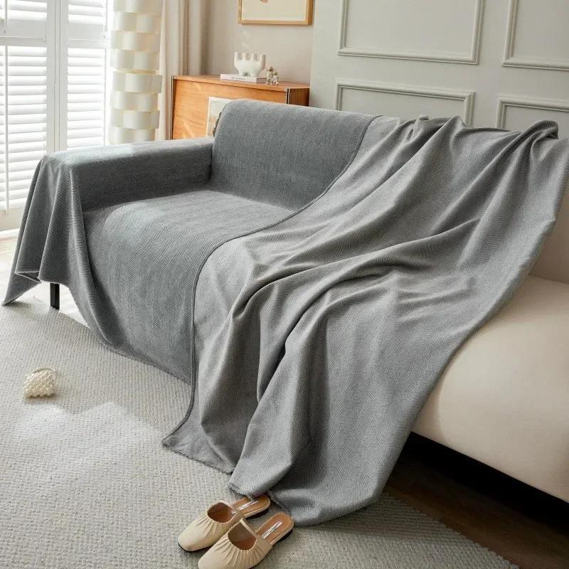 Simple Universal Solid Color Chenille Sofa Cover For All Seasons Non Slip Durable Dustproof Furniture Cushion Home Decoration