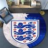 England Football   Round Rug, Non Slip Washable Circular Carpet For Living Room Bedroom Playroom, Sports Fan Decor, Holiday Birthday Gift