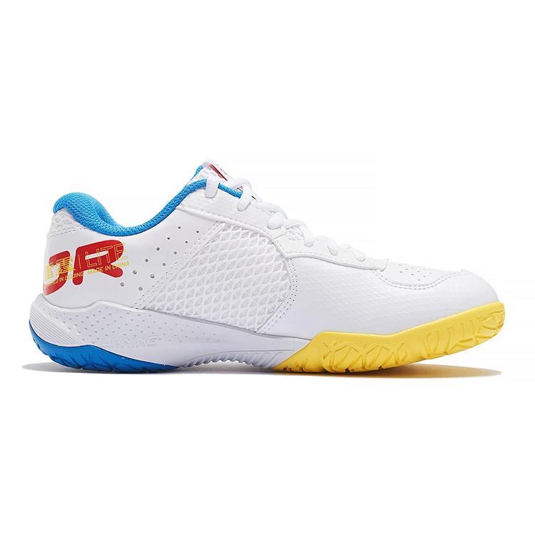 New LiNing Slip Resistant Shock Absorbers With Abrasion Resistant Properties Low Top Kids' Training Shoes White Blue AYTT014-6