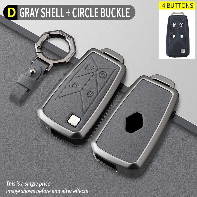 4 Buttons Zinc Alloy Leather Pickup Truck Car Key Case Caps Key Cover For Renault Euro 6 Series T C K Gama Shell Bag Keyring