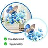 Pegatina de Ventana de Vidrio Flor Nomeolvides Mariposa Azul Flores Adhesivo de Ventana Calcomanía de PVC Estática Extraíble para Baño Cocina Decoración del Hogar