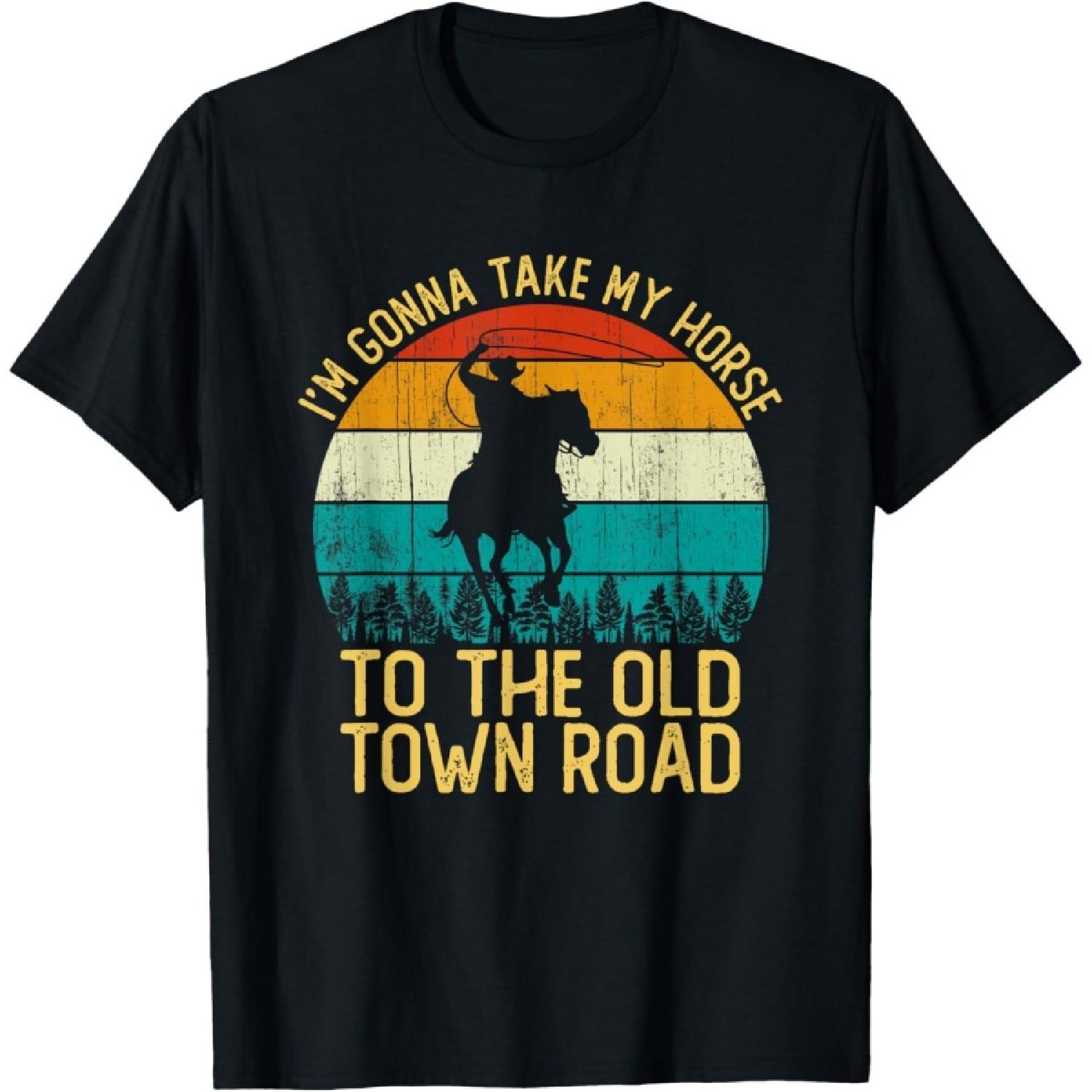 

Vintage I m Gonna Take My Horse To The Old Town Road T-Shirt XXXXXL чорний