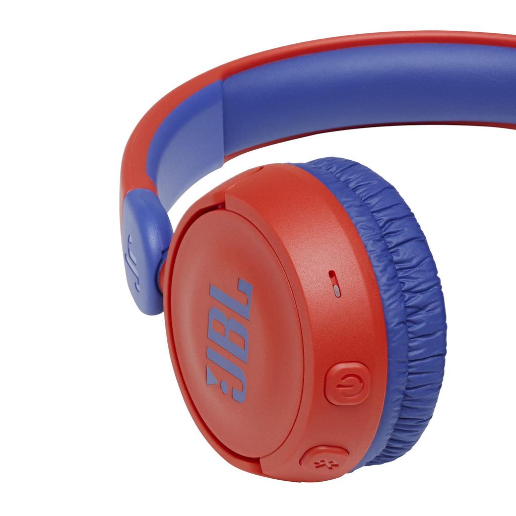 JBL JR310BT Kids Bluetooth Wireless Headphones Volume Control Customizable Stickers Up to 30 Hours Playback Red/Blue 2021 Model