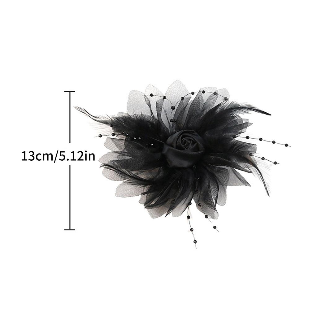 Feathered Organza Rose Flower Appliques Silk Flower Craft Project Making Materials 3D Flower Patches Sewing On Applique