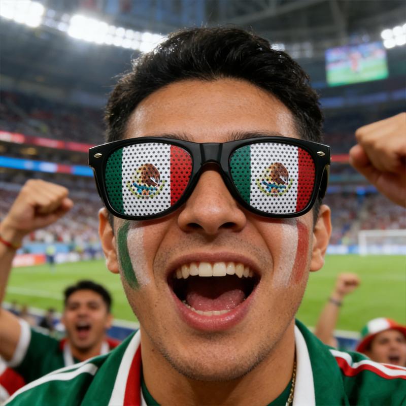 Football Fans Wear Sticker Glasses On the Field To Cheer for Athletes, Cheer for Props and Decorations, and Give Gifts To Friend