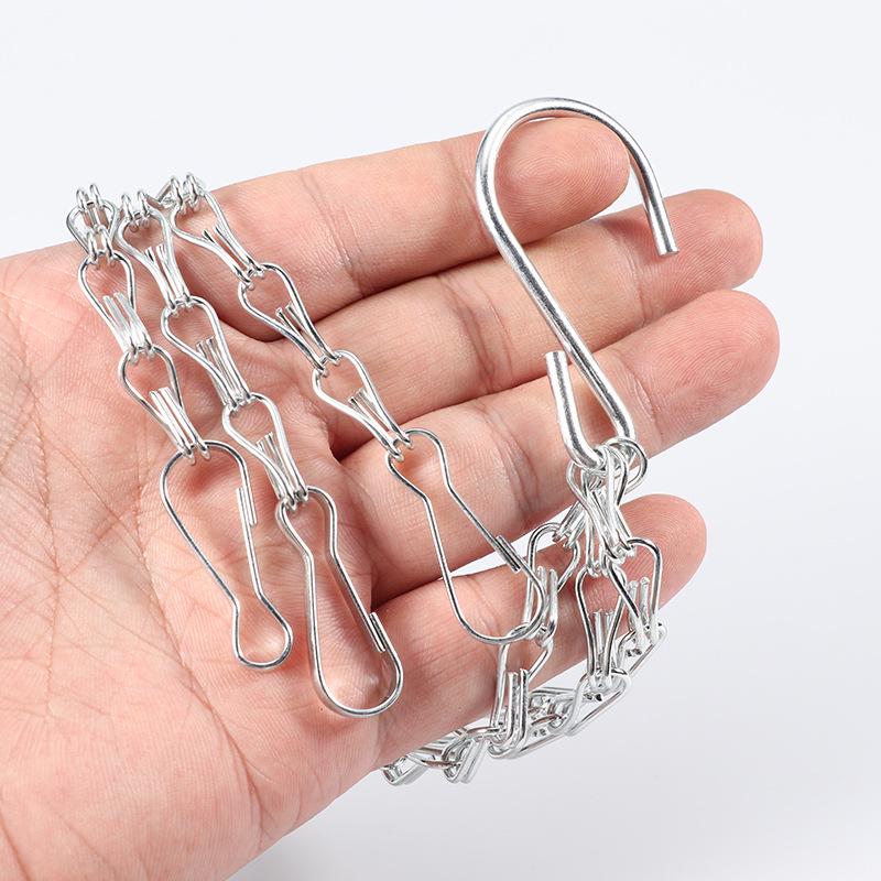 

White Zinc-Plated Rustproof Iron Hanging Flower Basket Chain for Garden & Bonsai