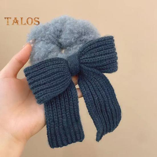 Bow Hair Rope Knit Bow Plush Hair Tie Elastic Hair Band Scrunchies Girls Ponytail Holder Hair Rope for Thick Thin Hair Accessories