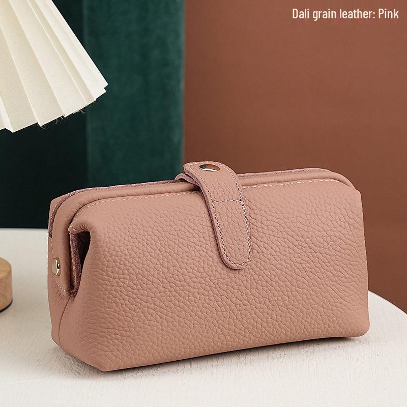 Multifunctional Genuine Leather Makeup & Mobile Clutch – New Style Cowhide Travel Toiletries Bag