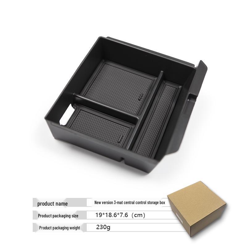 Flocking and cushion storage box for Tesla Model 3 center console/armrest. Ideal for organizing items inside your car.