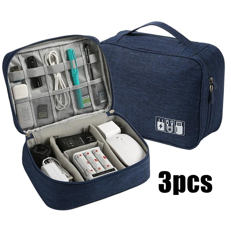 1/3pcs Digital Separated Travel Bag Large Capacity and Multifunctional Mobile Data Cable Power Bank USB Storage Bag