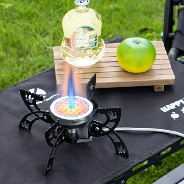 Foldable Camping Cooker  Burners Wind Resistant Flame 4 Leg Stability Compacts Portable Design for Outdoor Cooking