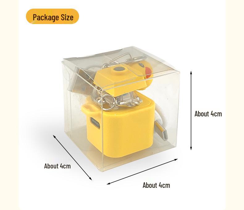 Leuchtend Gelbe Ente Ton & Licht Magnetisches Aufladen Quetschspielzeug Schlüsselanhänger