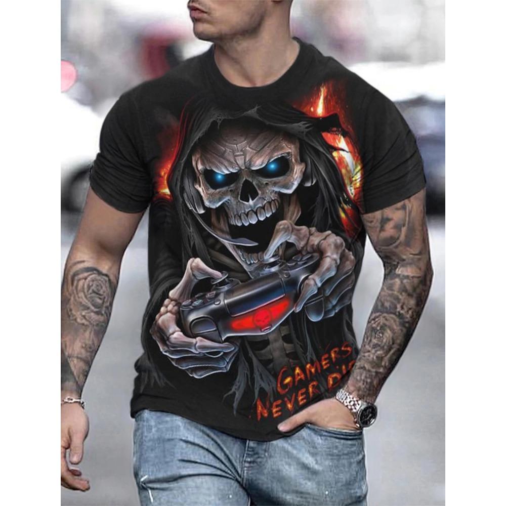 2026 New Men's Gender-Neutral T-Shirt 3D Printed Lion Round Neck Casual Short Sleeve Top Street Wea Men'st-Shirtoversizedt-Shirt
