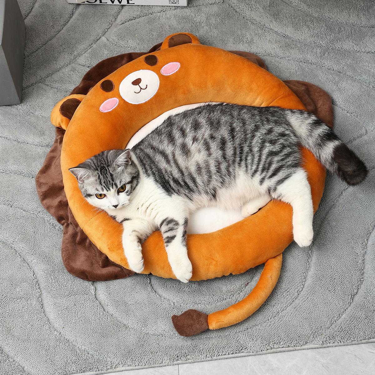 

The New Pet Supplies Cat Kennel Is Soft and Comfortable, Suitable for Small Cats and Dogs, and The Pet Kennel Keeps Warm львиный