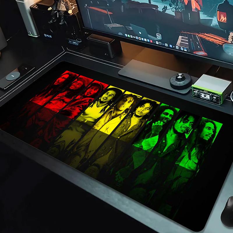 Bob Marley Color Mouse Pad Large Gaming Table Cushion Non-slip Laptop Tablet Big Mousepad XXL Mat Mini PC Playmat With Lock edge