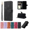 Leather Flip Wallet Case For iPhone 16 Plus 15 14 13 12 11 Pro Max 16E Xs Xr 8 7 Card Stand Book Coque Phone Cover With Lanyard
