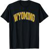 Wyoming Arched Amber Text T-Shirt