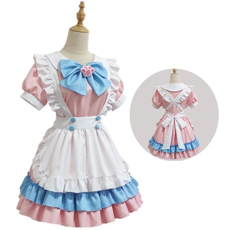 Classic And Sophisticated Lolita Dress Maid Uniform Outfit With Unique Bustle Design