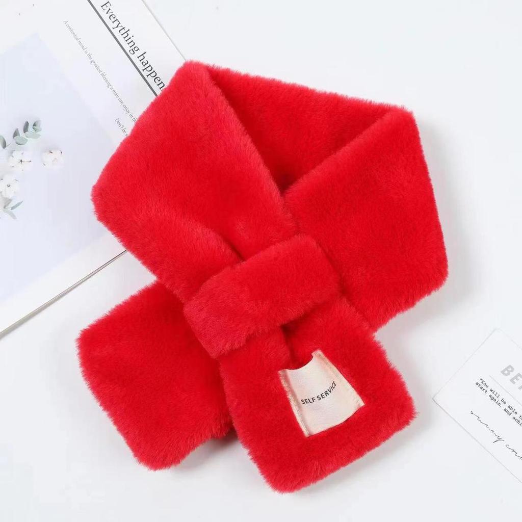 Cachecol Grosso de Inverno em Pele Sintética de Coelho Estilo Coreano - Super Quente e Elegante Aquecedor de Pescoço