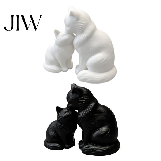 Couple Anniversary Keepsake 3D Printed Cat Figurine, Cute Mother And Baby Kitten Statue, Housewarming Gift for Friends Minimalist Animal Ornament