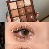 9 Colors Chocolate Eye Shadow Palette Pearly Matte Earth Color Eyeshadow Pallete Shiny Sequins Eye Pigments Lasting Makeup