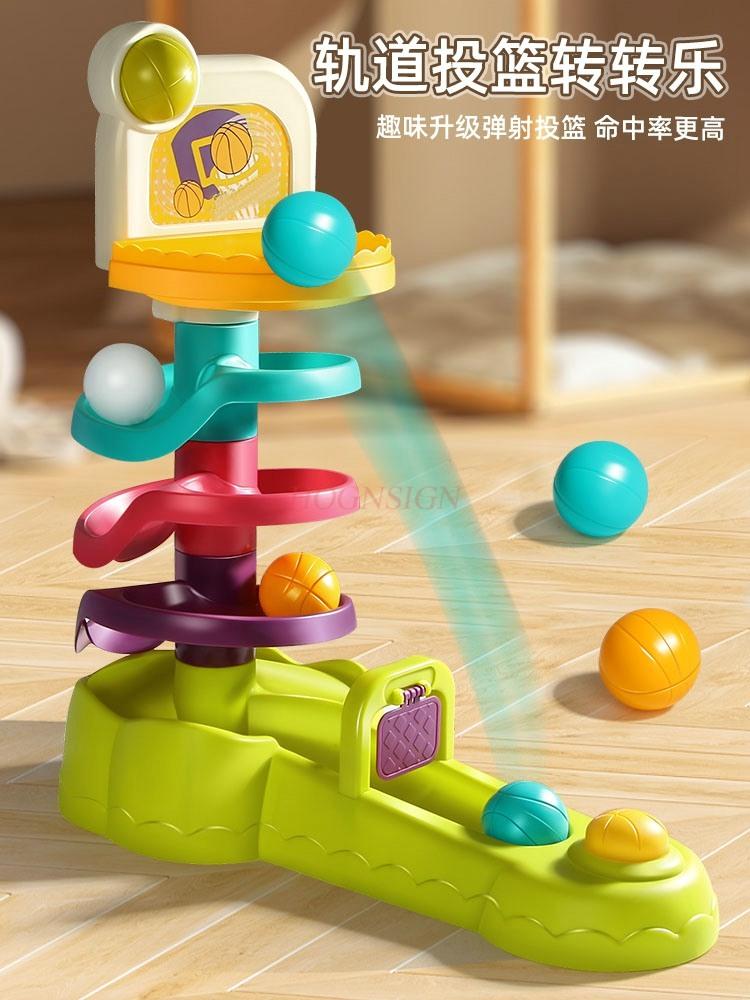 Shooting Spinning And Enjoying 6-Month-Old Baby Puzzle Fun Early Childhood Education Rolling Ball Track Children'S Toys