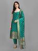 Women Designer Party Wear Sleeveless Cotton Silk Kurta Pant Dupatta Set