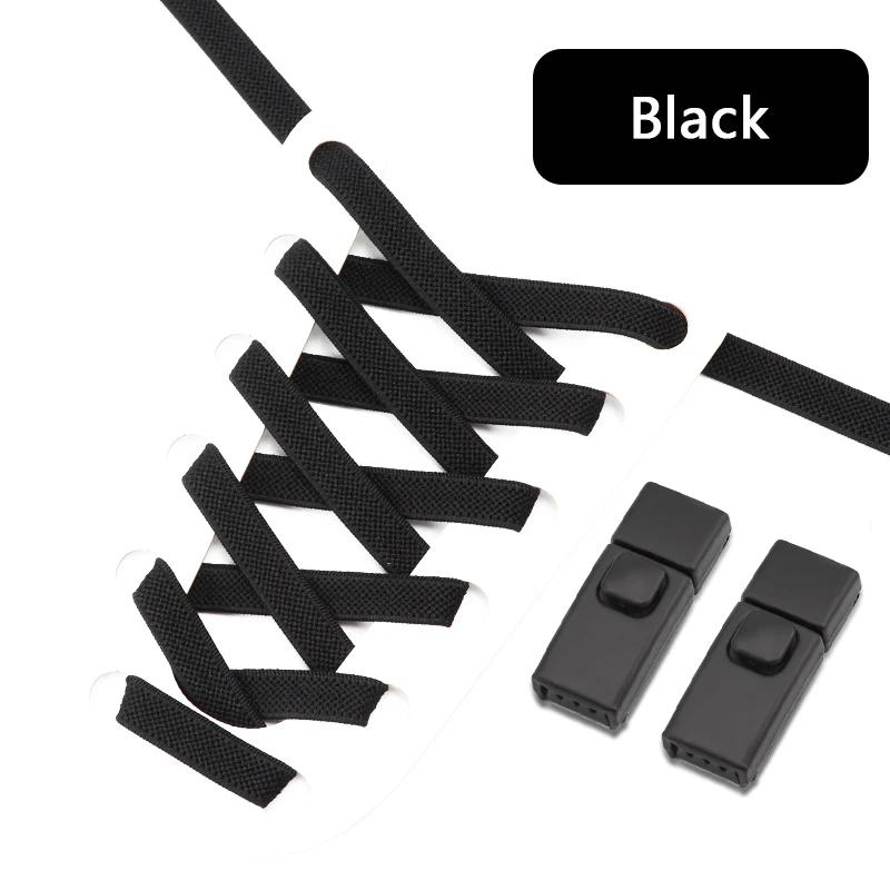 8MM 2025 No Tie Shoe Laces Press Lock Insert Fixed Shoelaces Without Ties Elastic Laces Sneaker Kid Adult Flat Shoelace for Shoe