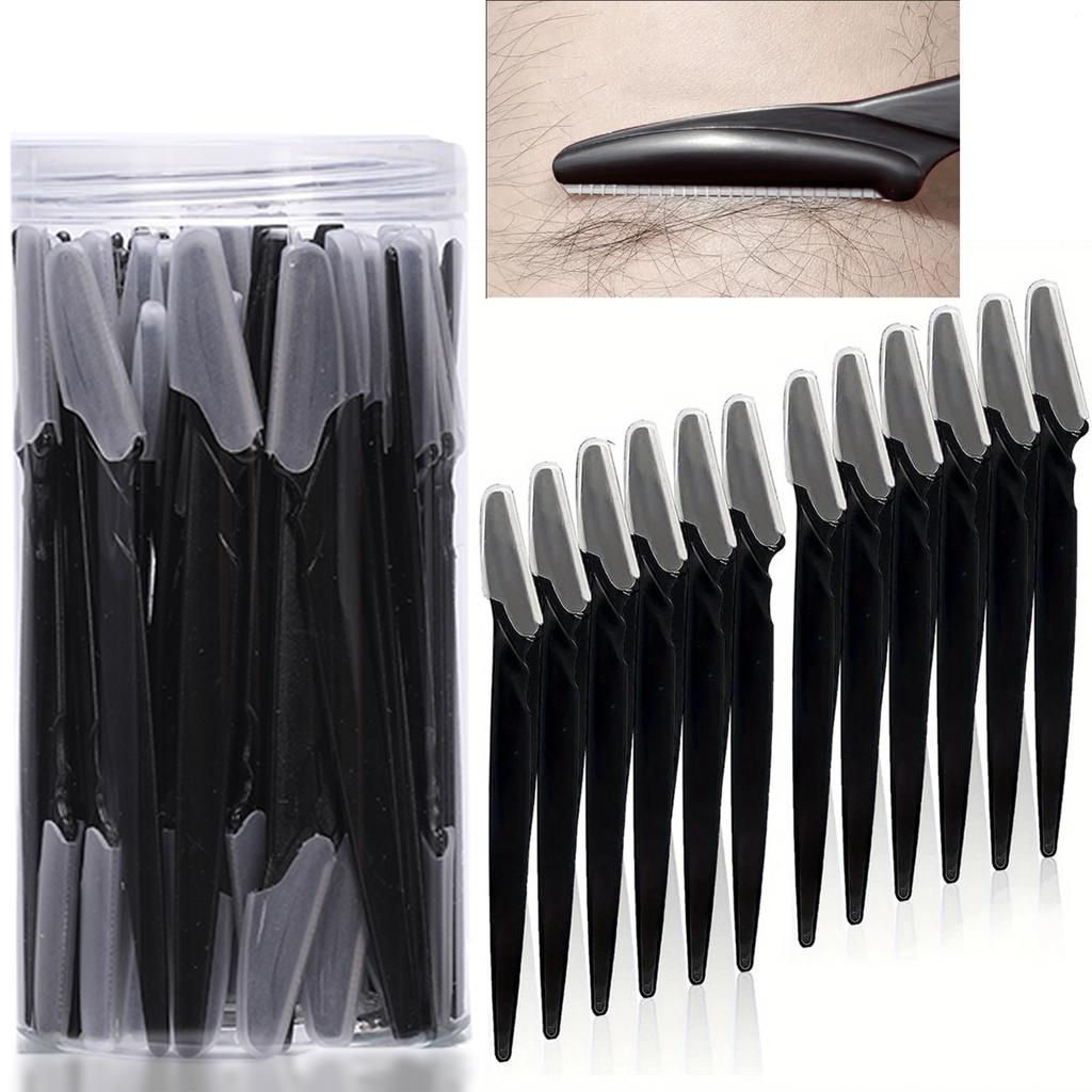 5pcs/10pcs/20pcs/40pcs Eyebrow Trimmer, Facial Razor, Hair Removal Tool, Anti‑scratch Eyebrow Blade in Can, Beauty Tool