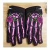 1pair Men's and Women's Rose Patterned Long Finger Outdoor Sports Off-Road Bike Cycling Gloves In Black and Pink, Winter Hand Warmers
