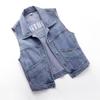 Women's Korean Style Retro Denim Vest - Petite, Loose Fit for Spring & Autumn