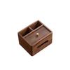 Multifunctional Solid Wood Desktop Organizer - Tissue Holder & Stationery Compartment